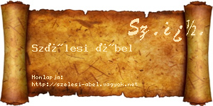 Szélesi Ábel névjegykártya