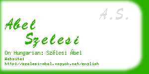 abel szelesi business card